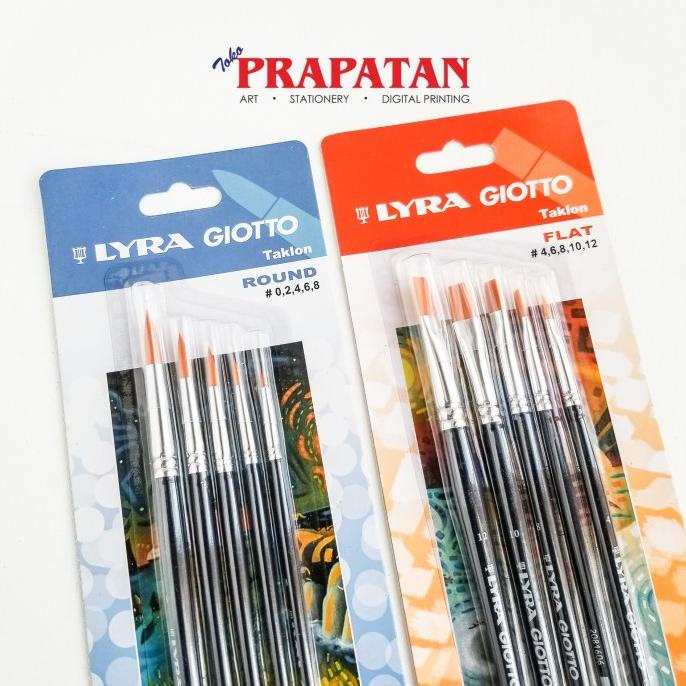 

JUAL Kuas Lukis Lyra Giotto set Flat Round 5pcs / Paint Brush