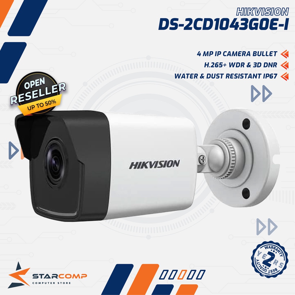 IP CAMERA HIKVISION DS-2CD1043G0E-I 4MP Outdoor Turret H.265 WDR