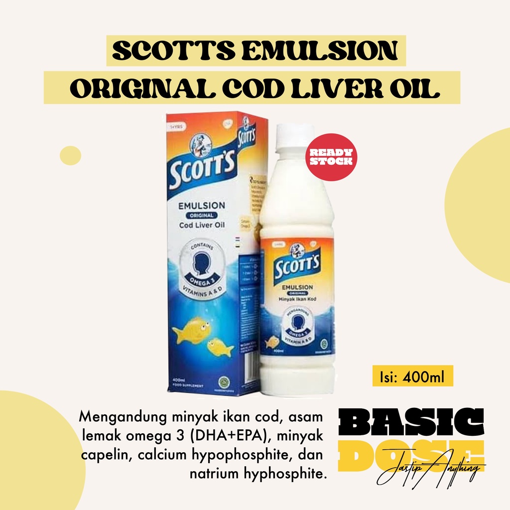 [READY] Singapore Scott's Emulsion Cod Liver Oil, Original, 400ml