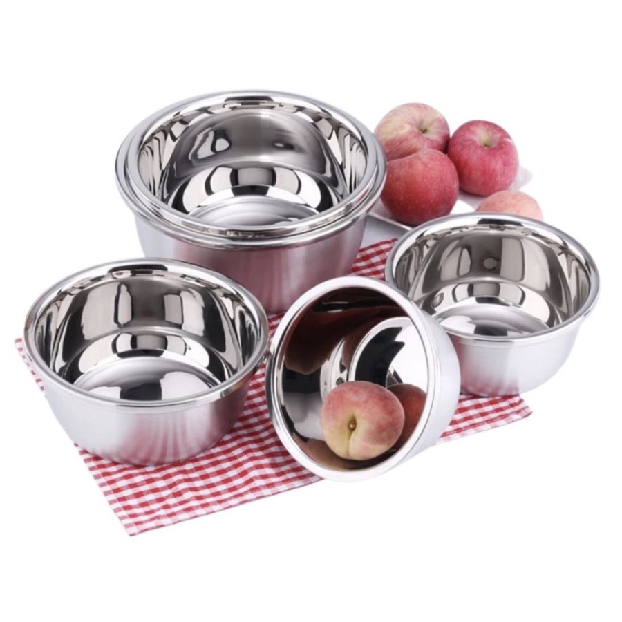 BASKOM MULTIFUNGSI STAINLESS STEEL 14 / 16 / 18 / 22 CM - MIXING BOWL -  BASKOM TEBAL SERBAGUNA MURAH