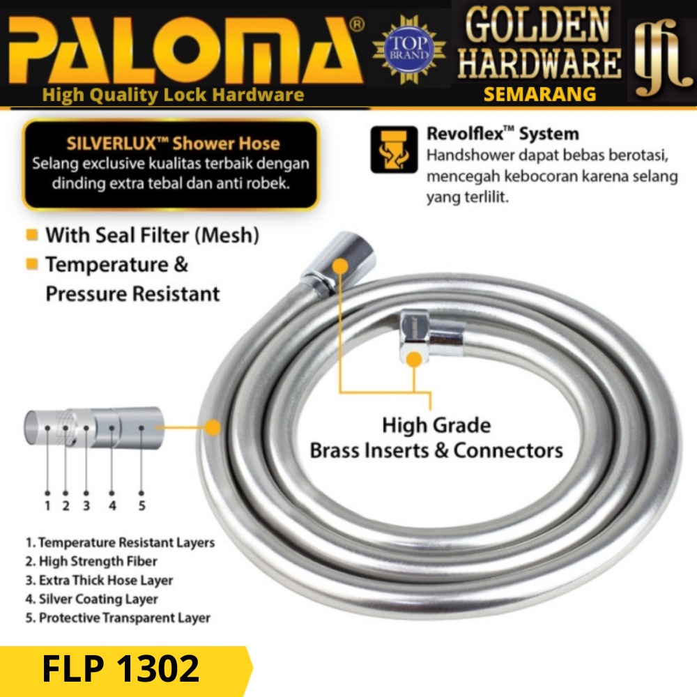 PALOMA PVC Flexible Hose FLP 1302 Selang Shower 1500MM atau 150CM