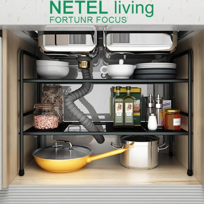 Netel Dapur Penyimpanan Rak Sepatu Rak Rak Bawah Wastafel Rak Dapur [Cod]