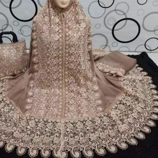 ✿ Mukena Sutra Prada Princess Brownis Prada RENDA KEONG MUKENA HANTARAN JUMBO MUKENA SESERAHAN JUMBO