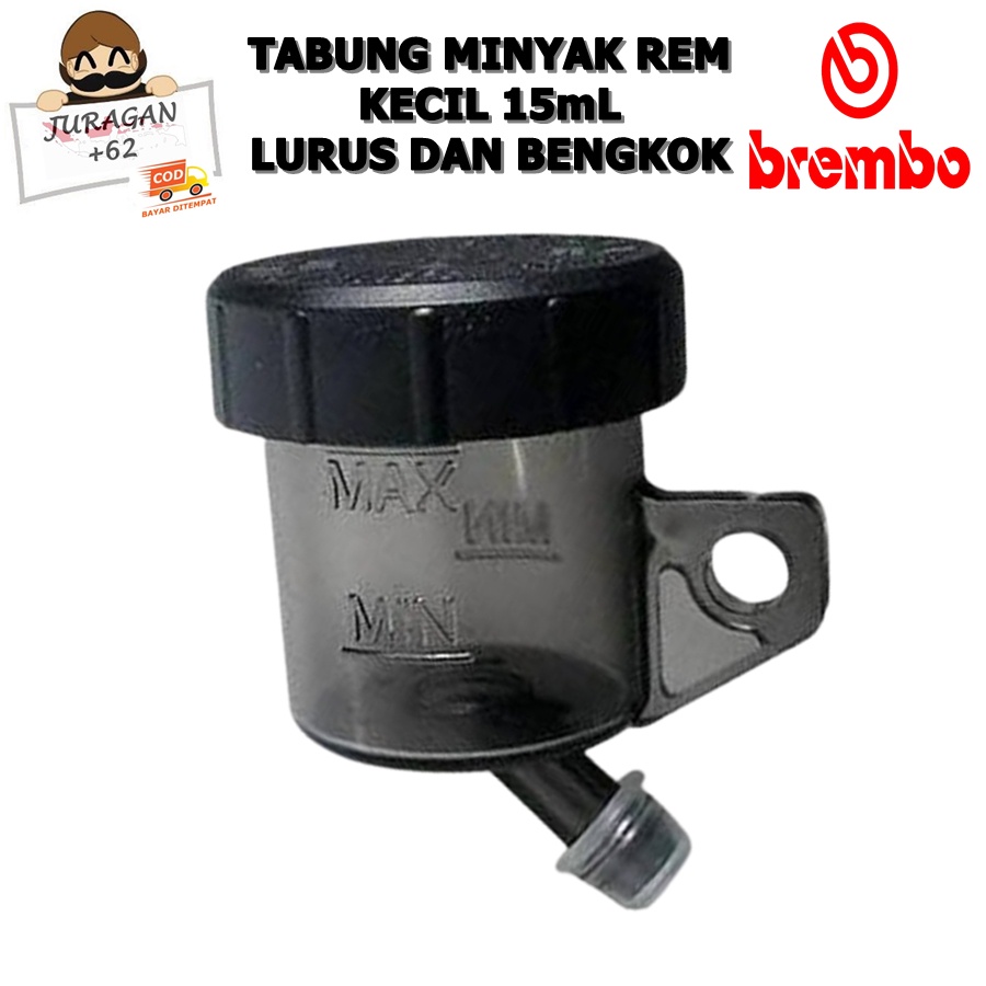 TUTUP BOTOL MINYAK REM KECIL LURUS DAN MIRING SMOKE CLEAR UNIVERSAL