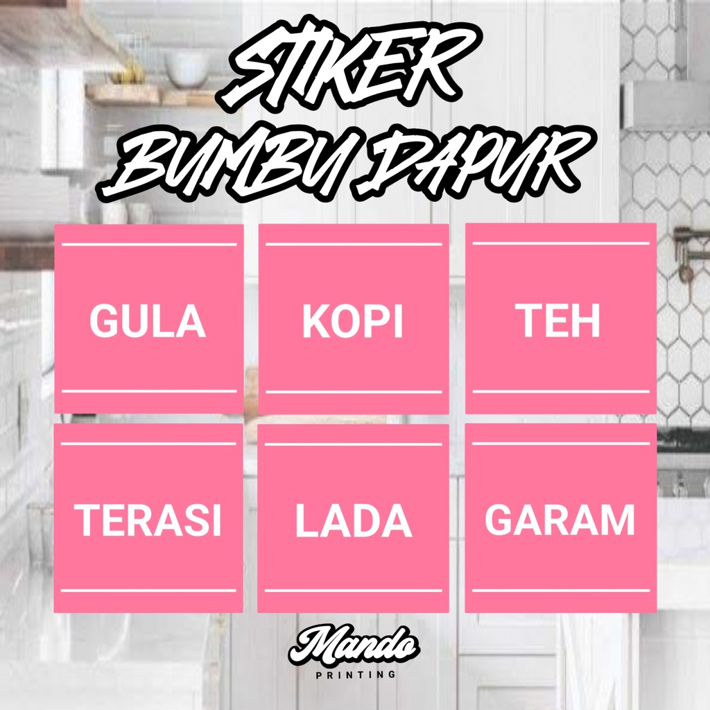 

5x5 Stiker Label Bumbu Dapur Bisa Request Warna 6,5cm