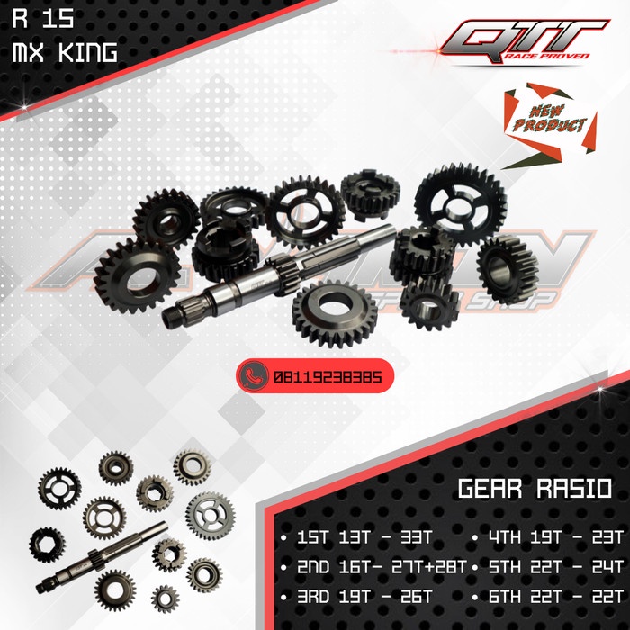 Terlaris Gear Box Rasio Qtt R15 / R15V3 / Mx King New
