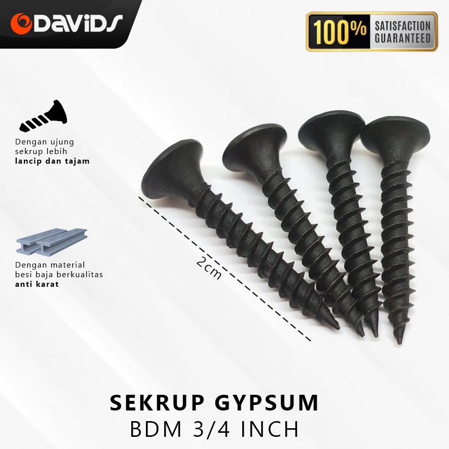 Sekrup Gypsum Skrup Gipsum Kayu Drywall 1 11/4 11/2 2 Inch