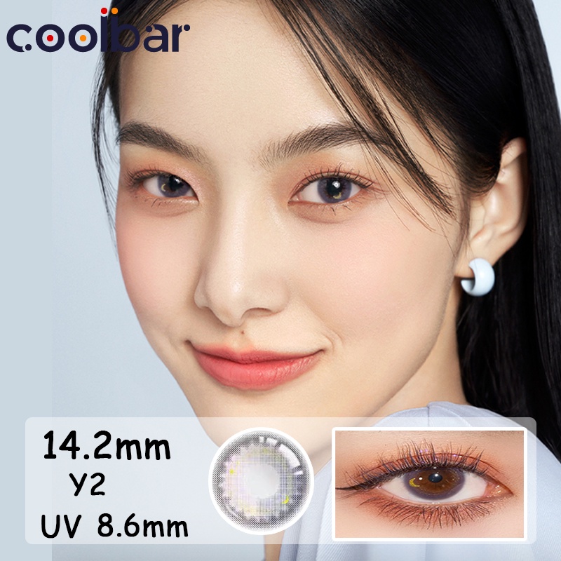 COOLBAR 1 pasang lensa kontak warna diameter 14MM softlens softlens mata softlens mata korea bulan/bintang