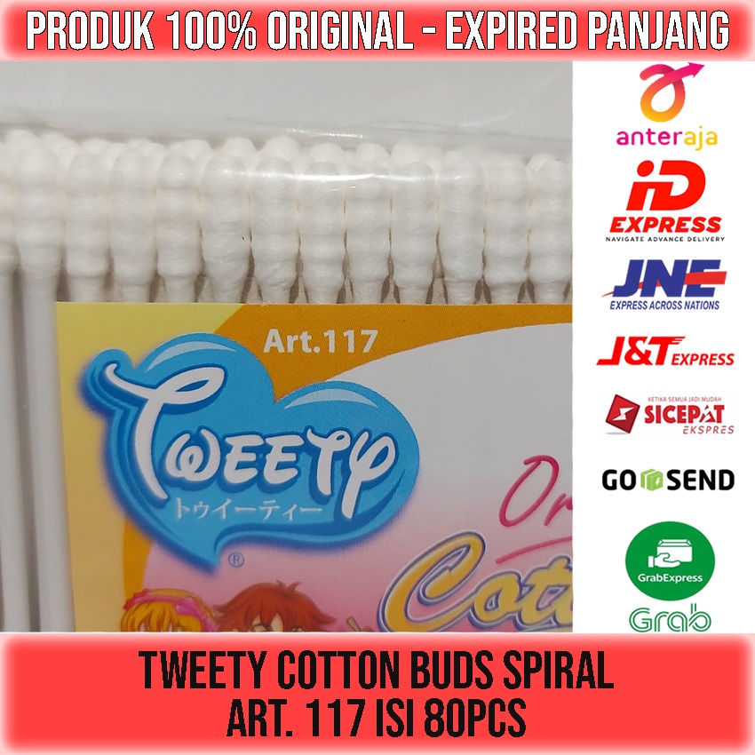 COTTON BUDS SPIRAL TWEETY ART 117 isi 80pcs KOREK KUPING