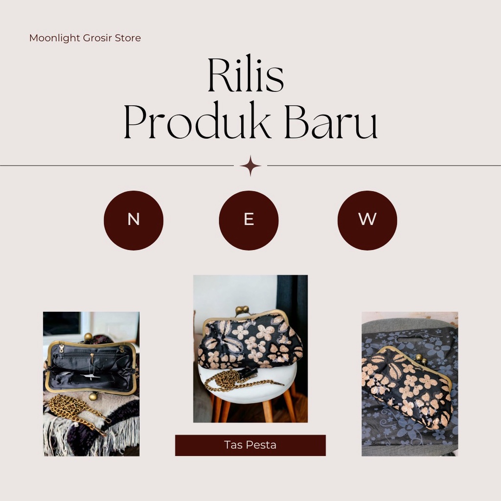 Tas Tangan/Slempang FLOWER GOLD Wanita Terbaru Kekinian murah Elegant Import