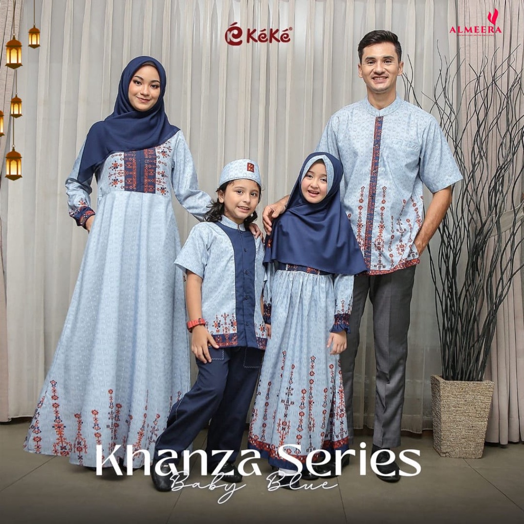 BAJU SARIMBIT KELUARGA KEKE KHANZA SERIES TERBARU 2022 BABY BLUE