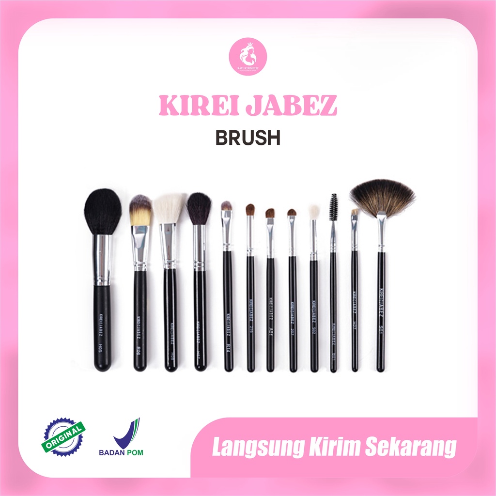 Set make up Brush fan Brush/Blending Brush/Fold Lip Brush/Brow Brush