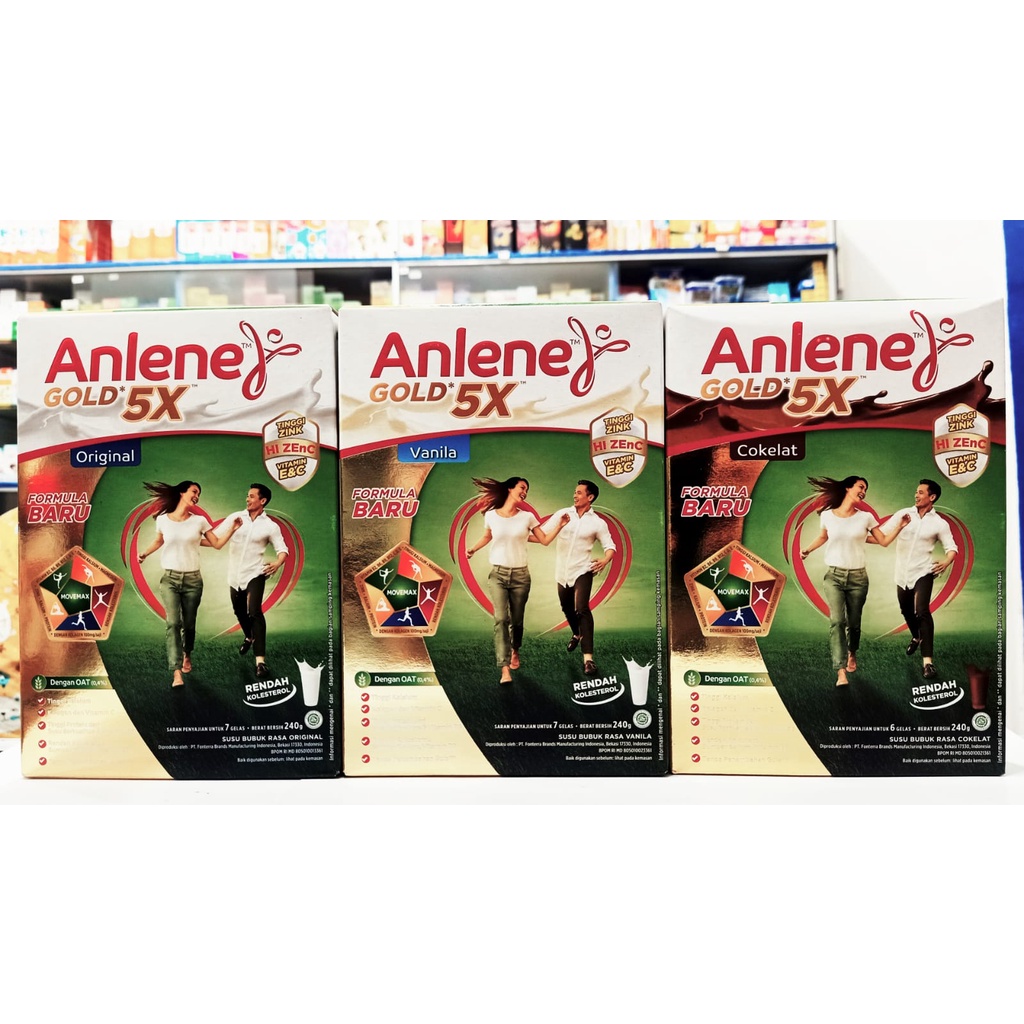 Anlene GOLD 5X 240gr - Susu Bubuk Tinggi Kalsium Mencegah Osteoporosis