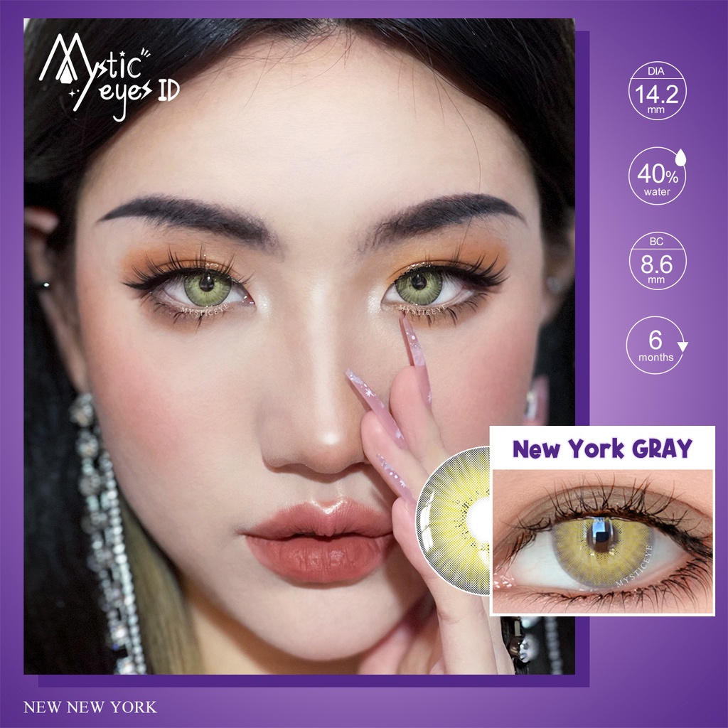 [✅COD] MYSTICEYES softlens new new york series brown blue lensa kontak colore contact lense normal 14.2mm