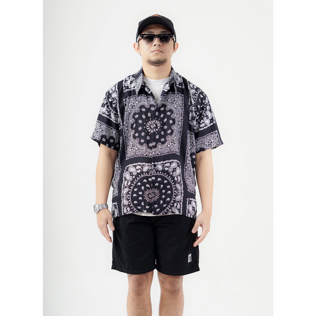 KEMEJA KAZAWARU SANTAI FULLPRINT BAHAN PREMIUM KEMEJA TANGAN PENDEK SLIMFIT