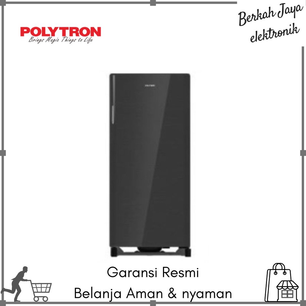 Kulkas Polytron 1 pintu 18 DMY Hitam kapasitas 180 liter
