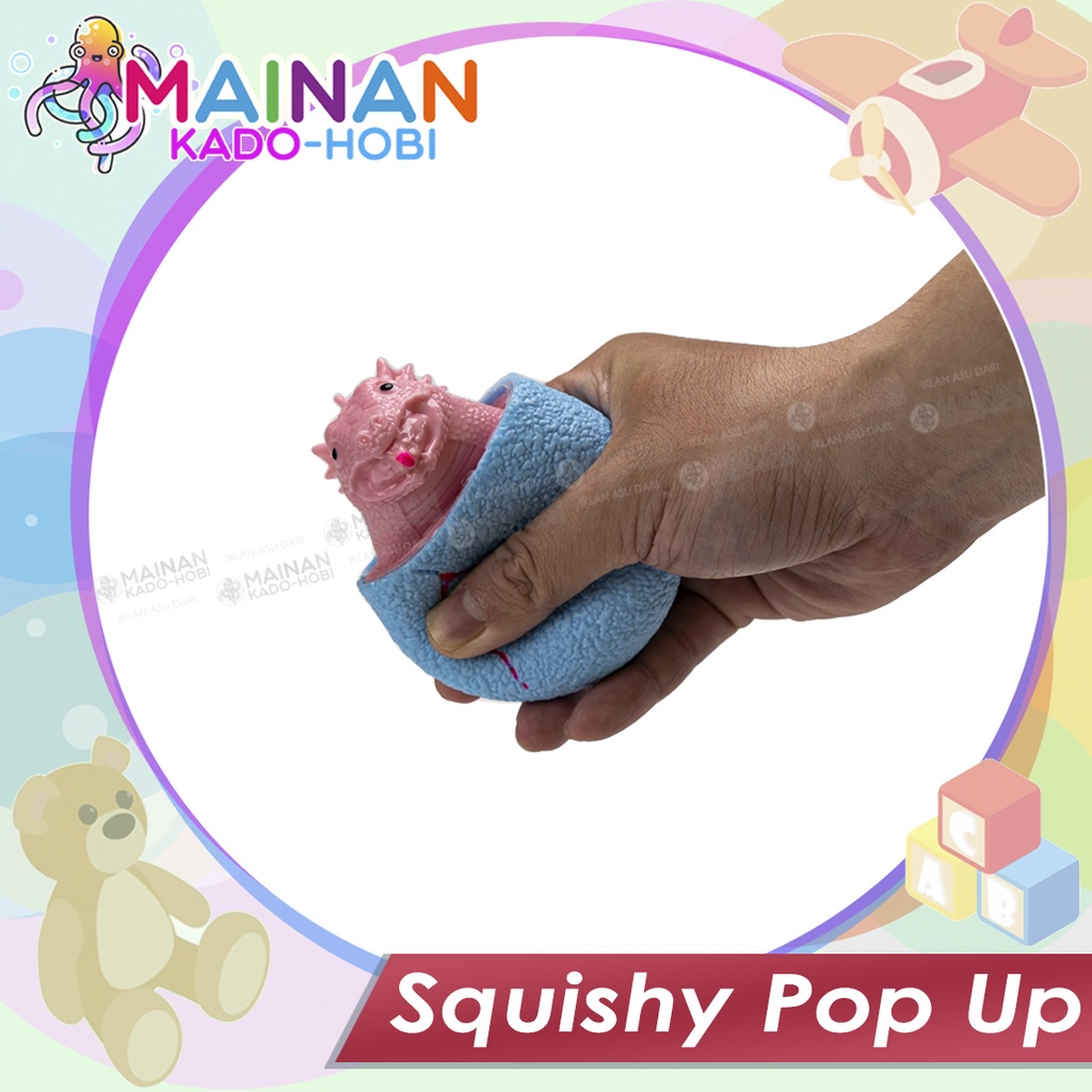 HADIAH ULANG TAHUN MAINAN ANAK SQUISHY POP UP POUL TRY KARAKTER DINO