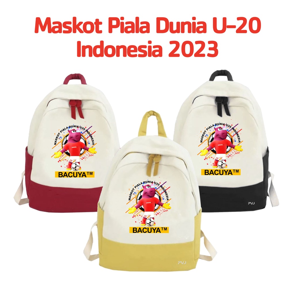 PVJ -Tas Ransel Anak sekolah Motif Maskot Bacuya Piala Dunia Fifa World Cup U 20 Indonesia 2023