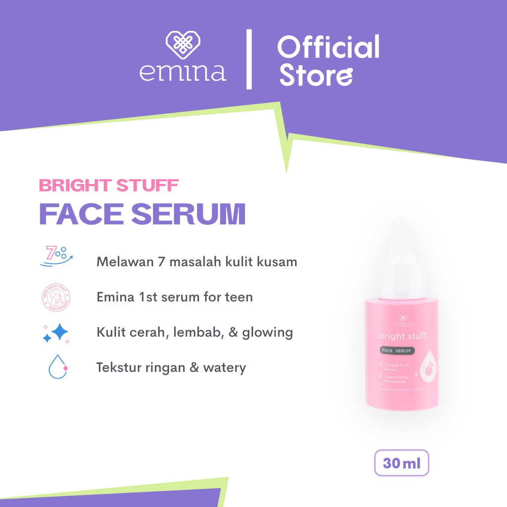 Emina Bright Stuff Double Trouble Package - Paket Perawatan Toner dan Serum Mencerahkan