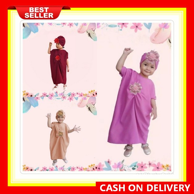 Khalisa Kaftan Anak -Anak Umur 6-8 Dan 9-12 Cringkel Airflow Terbaru 2023/Kaftan Anak Kekinian/ Kaft