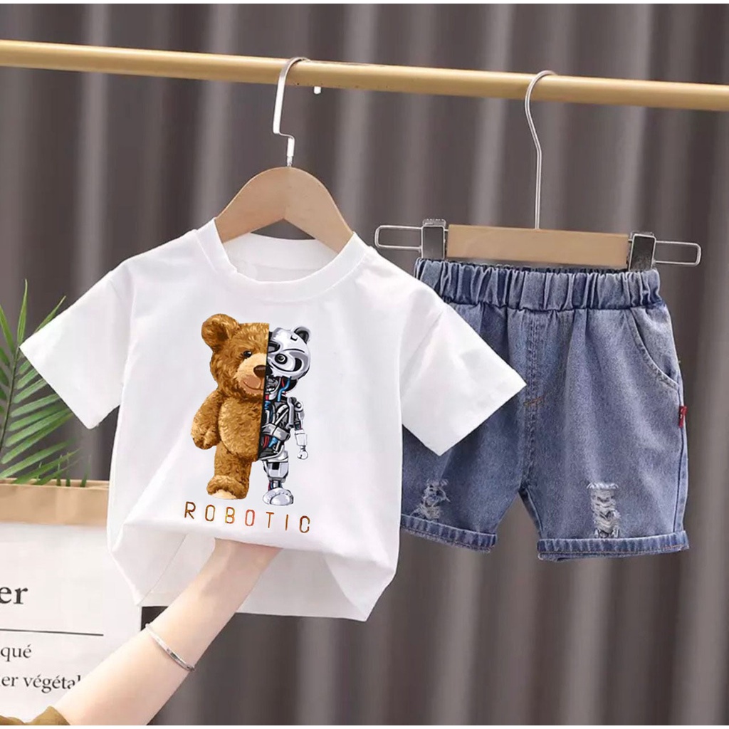 SETELAN ANAK SETELAN DENIM ANAK UMUR 1-5 TAHUN SETELAN MOTIF BERUANG SETELAN ANAK BAHAN BAJU KAOS CELANA DENIM SETELAN ANAK LAKI LAKI PEREMPUAN TERBARU SETELAN ANAK BAJU PAKAIAN ANAK SETELAN ANAK TERMURAH SETELAN ANAK MASA KINI TERMURAH