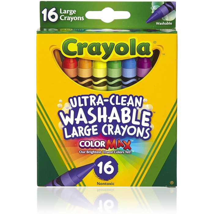 

Terlaris Crayola Washable Large Crayon 16 Ct