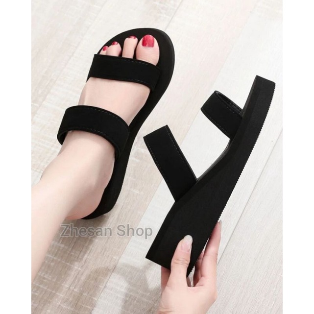 Sandal Wedges Wanita Bandua Terbaru / Sendal Wanita Kekinian