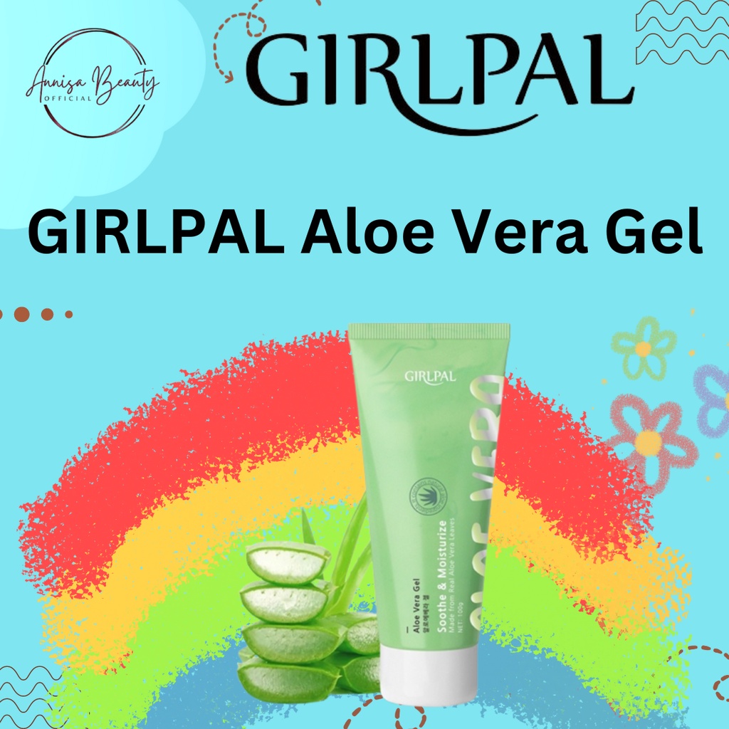 [BPOM] GIRLPAL Aloe Vera Gel 100g Natural Alcohol-free Soothing &amp; Moisture ( Wajah &amp; Body )
