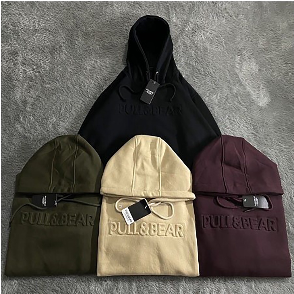 SWEATER HOODIE PULL AND BEAR JAKET PULOVER EMBOSSED 3D FONT TIMBUL