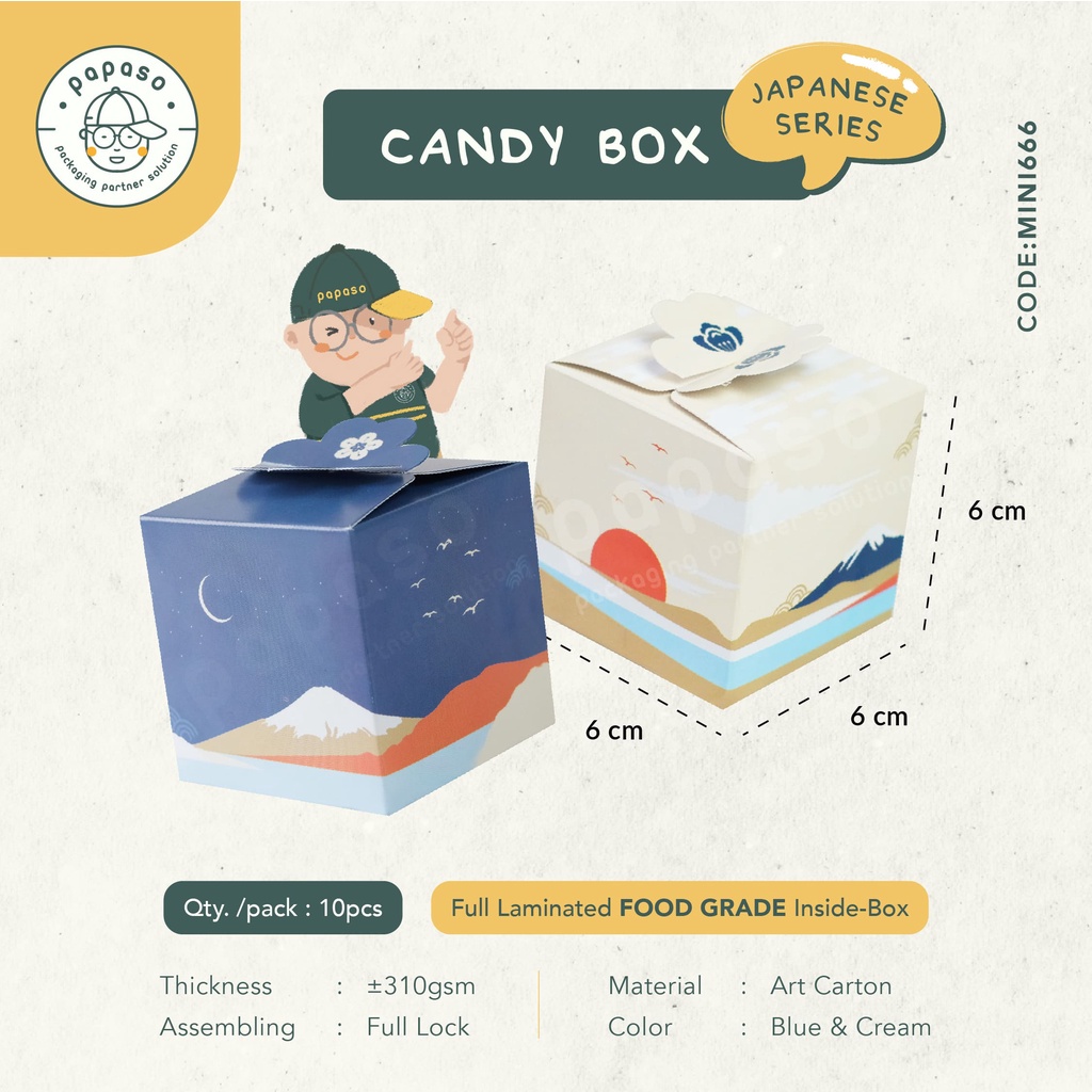 

Mini Cake Box / Kotak Permen / Candy Box / Box Kue / Wedding Cake Box Mini 6x6x6cm