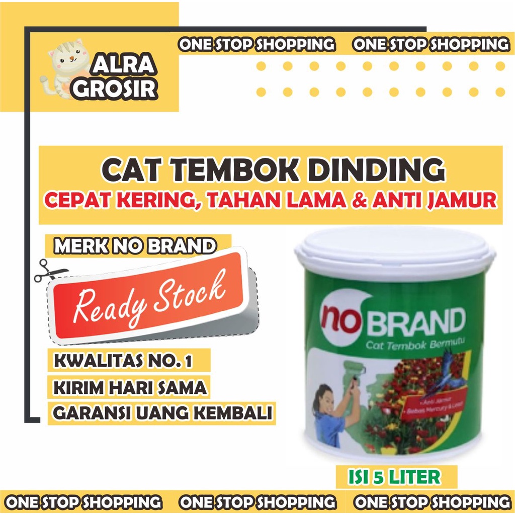 CAT TEMBOK NO BRAND CAT SETARA QLUC CAT TEMBOK MURAH 4.5kg 5kg Kemasan 5kg Cat Tembok Dinding Kamar 
