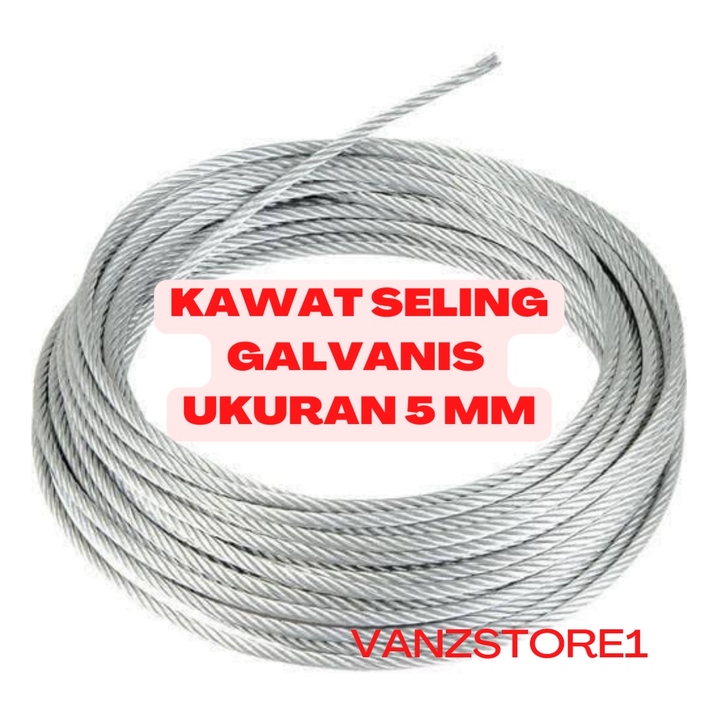 Kawat Seling Galvanis 5 mm / Wire rope 5mm