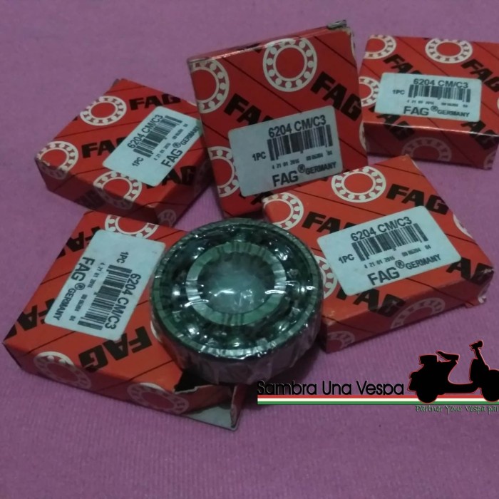 BEARING LAHER LAHAR KLAHER RODA VESPA 6204 CM C3 MERK FAG GERMANY