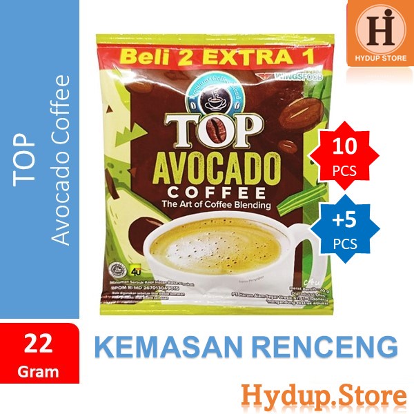 

Top Coffee Avocado | Top Kopi Alpukat Renceng Isi 10 Kemasan 22 Gram