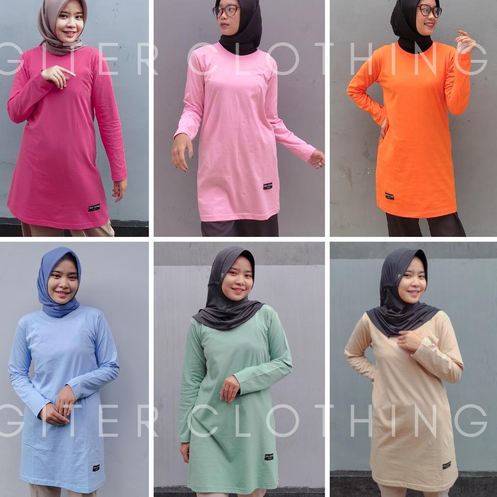 Terbaik kaos tunik giter bahan katun combed  original - tunik kaos oversize - baju olahraga muslimah