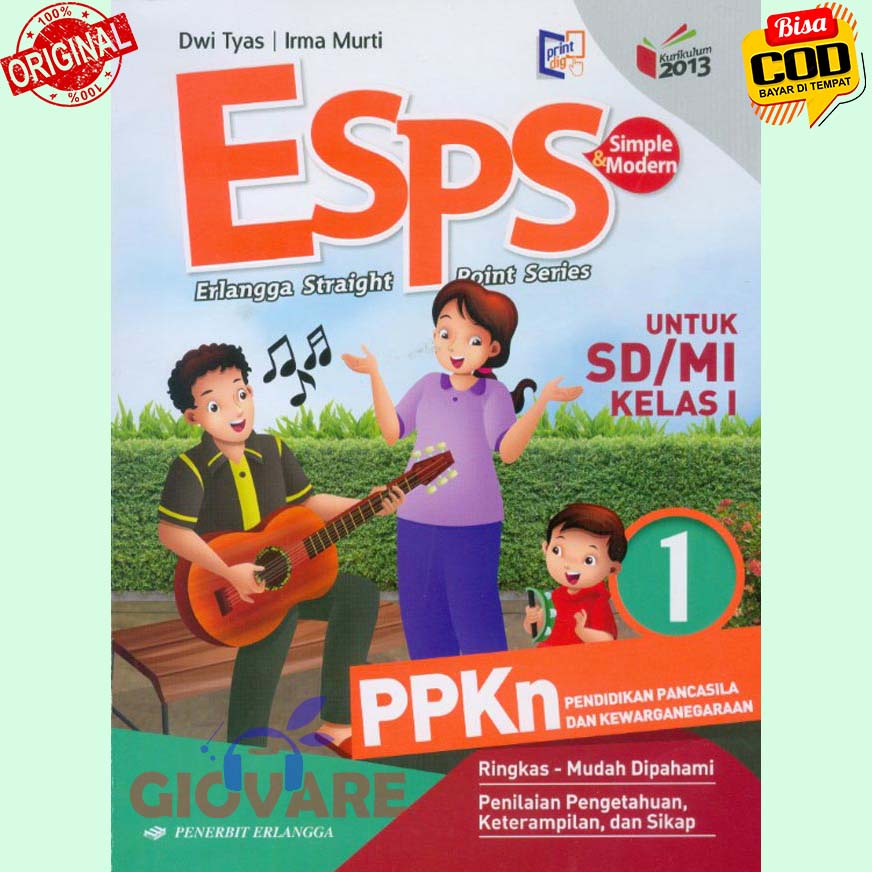 BUKU ESPS PPKN KELAS 1 ERLANGGA KURIKULUM 2013 | ESPS PENDIDIKAN PANCASILA KELAS 1 SD ERLANGGA