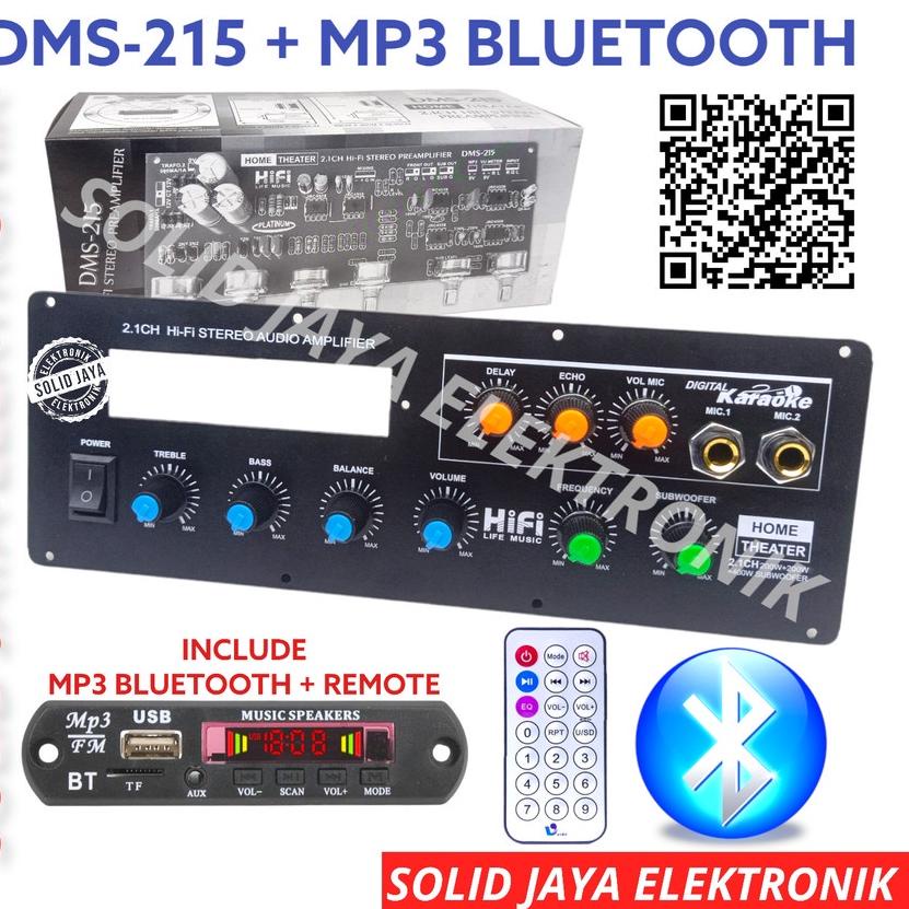 ☎ KIT TONE CONTROL AKTIF 2.1 DMS-215 HOME THEATER PLUS MP3 BLUETOOTH BT DIGITAL ECHO MIC MIK SUB SUB