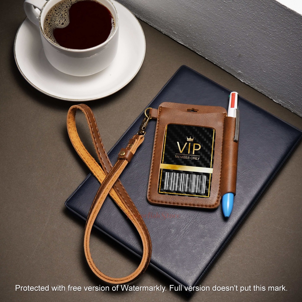 

Lanyard Id Card Custom Kulit Name Tag Magnet Kulit Kantor Id Card Lanyard Holder 3 Slot Tersedia 2 Warna
