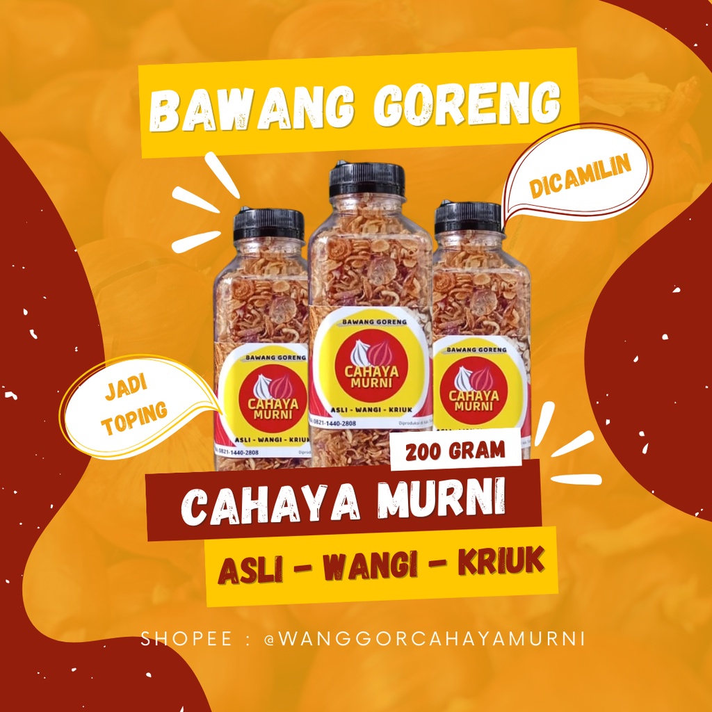 

[200 GR] BAWANG MERAH GORENG MURNI GRADE A
