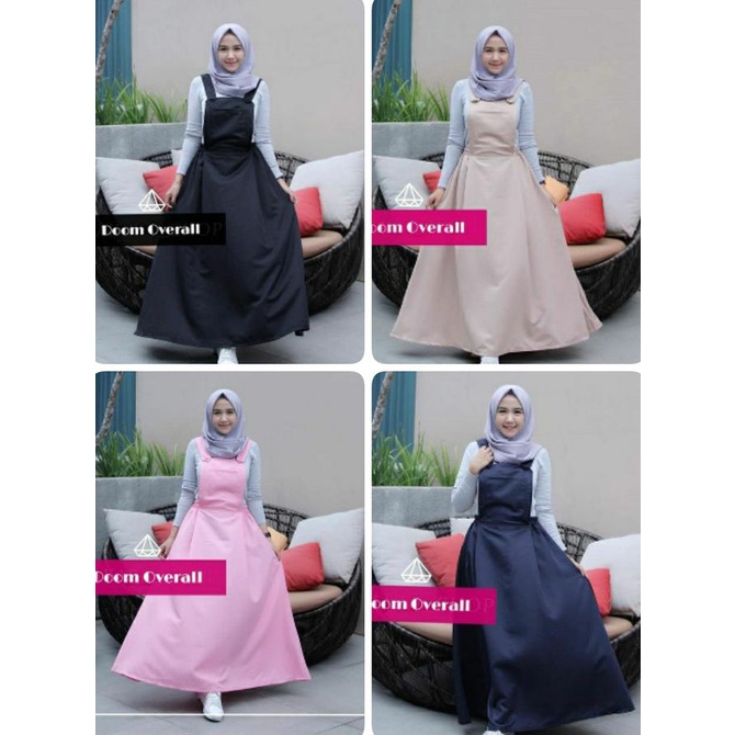 MURAH kelly overall long skirt/rok kodok panjang muslim/rok bertali remaja