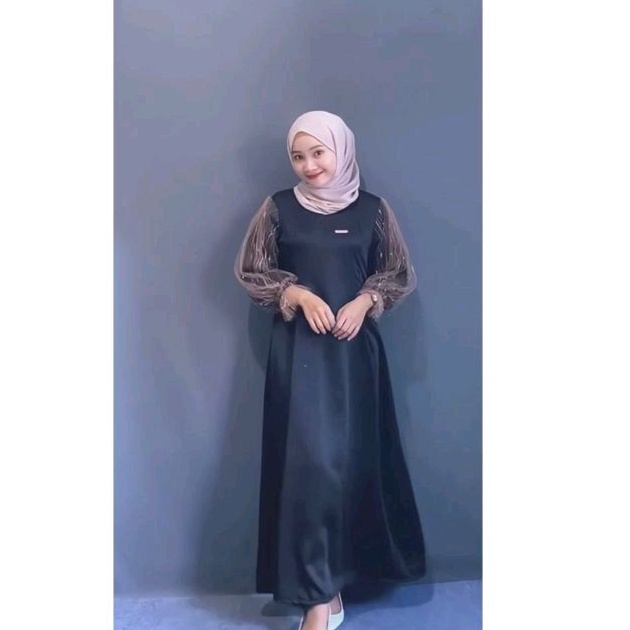 Dress tile akar/Dress simple/Dress kekinian/Dress Kondangan - Khanza Hijab