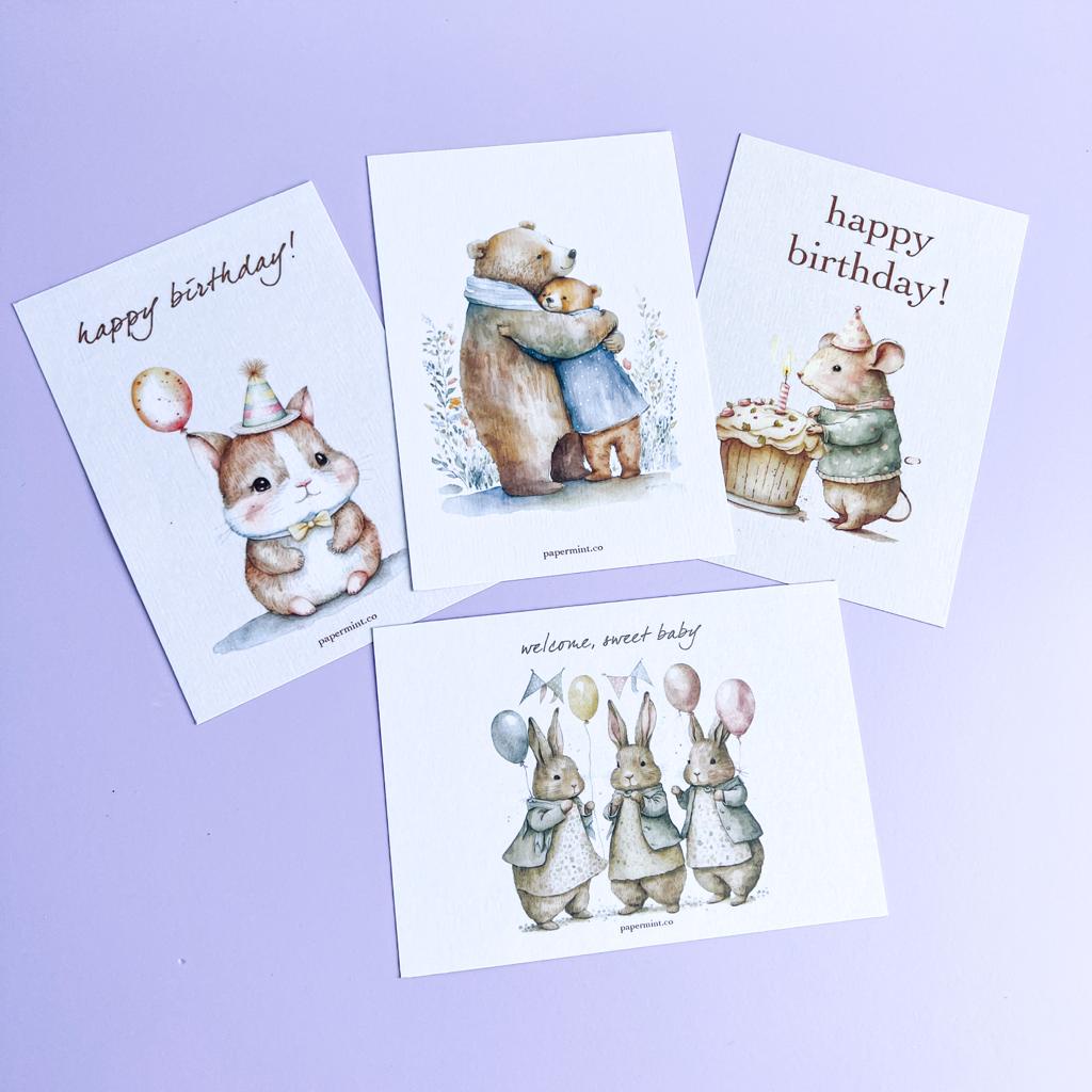 

[Artopia] Postcard Baby Birthday Ulang Tahun Illustrated Kartu Ucapan Ilustrasi by Papermint Co