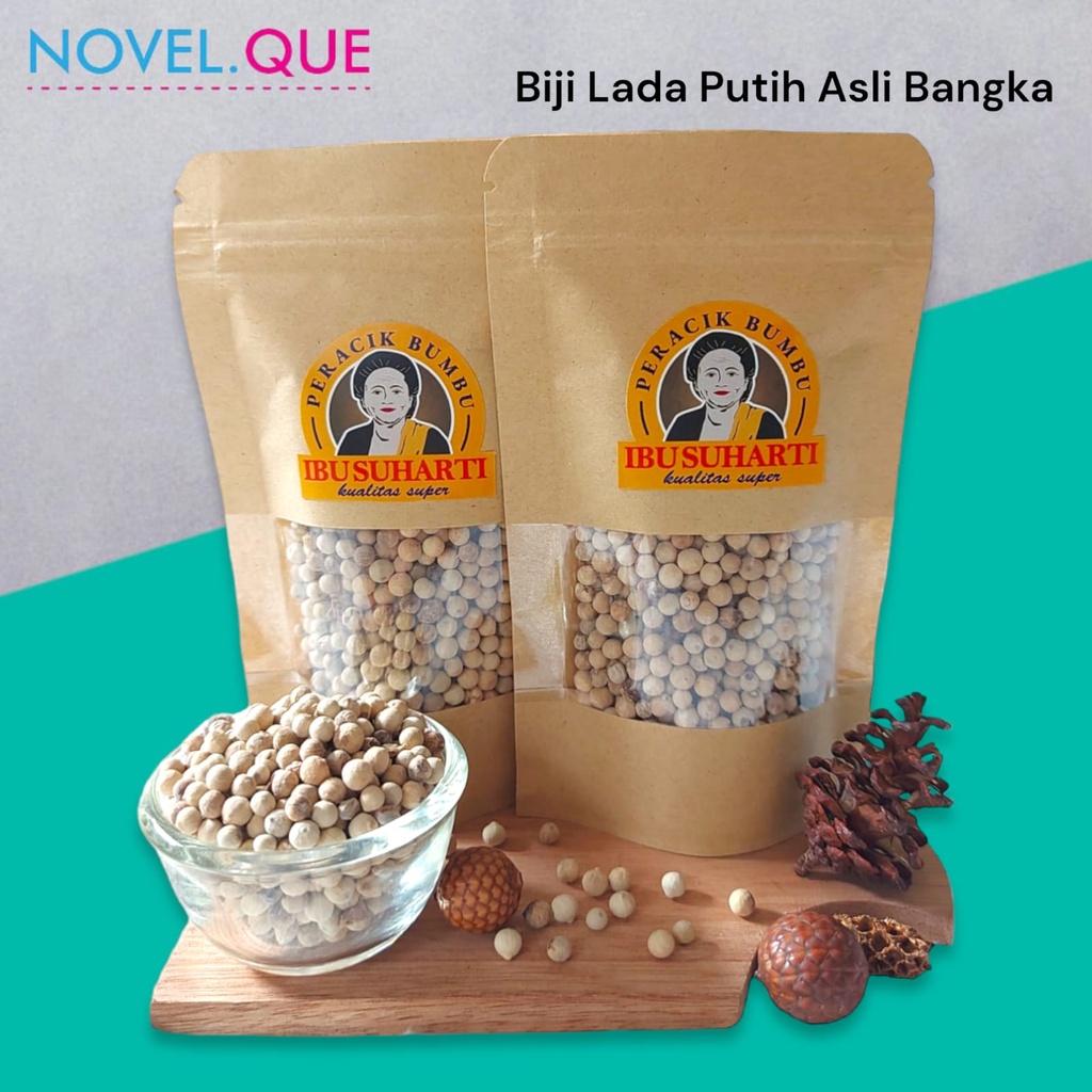 

Ibu Suharti - Rempah Biji Lada Putih Asli Bangka Bumbu Dapur Merica Bulat White Pepper Kualitas Premium