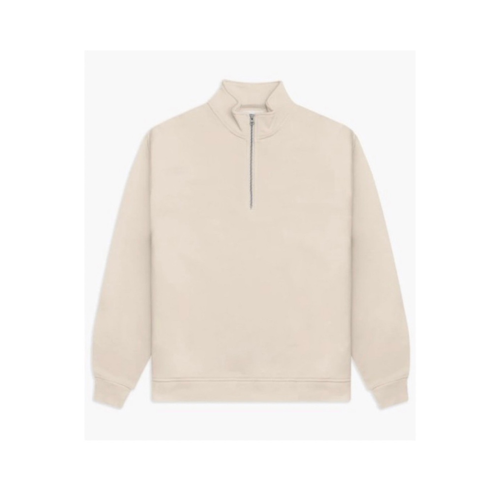 Sweater Polos Half Zip Sweatshirt Hitam Premium / Sweater Zipper / Sweater Resliting / Sweater Turtleneck