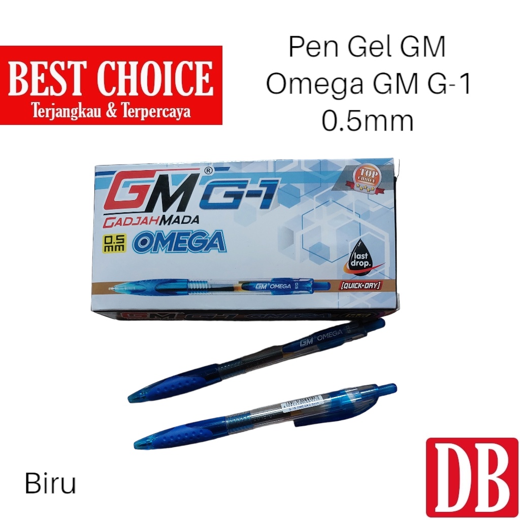 

Gel Pen / Ballpoint / Pulpen GM Gadjah Mada G-1 Omega 0.5mm Biru