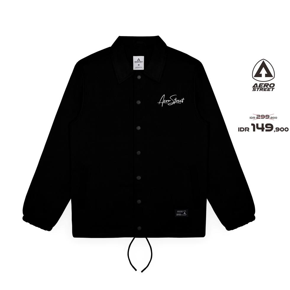 HARGA SPESIAL Aerostreet Coach Jacket Hysteria Hitam Jaket DAAAA