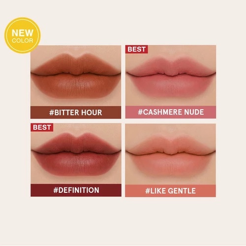 3CE Stylenanad Velvet Lip Tint 4g/ Soft  Matte Liquid Lipstick/ Long-Lasting MLBB Lipstik/ Gradient Lips/ Lip Gloss/ Lip Glow/ Lip Glaze