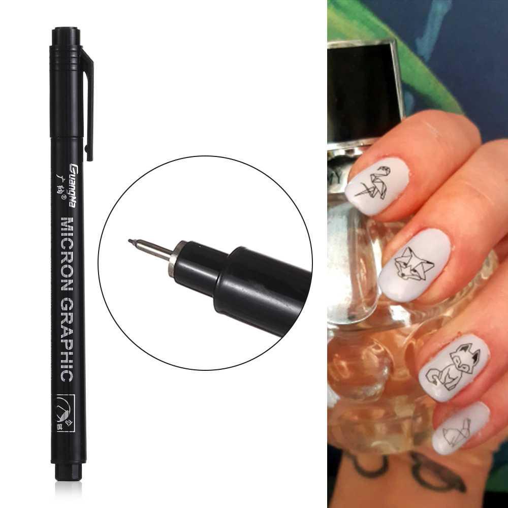 Pena Kuku Liner Dot Nail Art Graffiti Micron Graphic Pen 0.05mm - GN8050 - Black