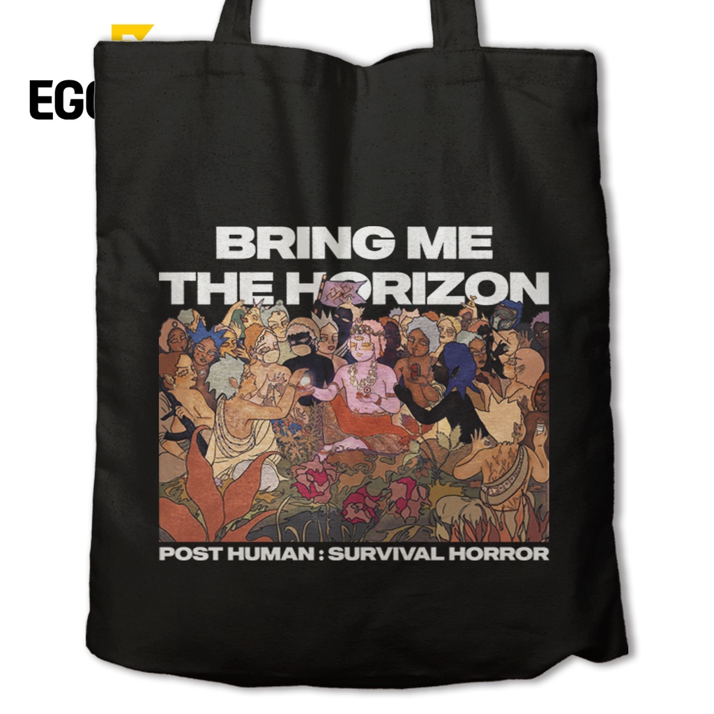 EGOCULA Tote Bag BMTH POST HUMAN SURVIVAL HORROR Pria Wanita Tas Jinjing Sekolah Kuliah Resleting 30x40