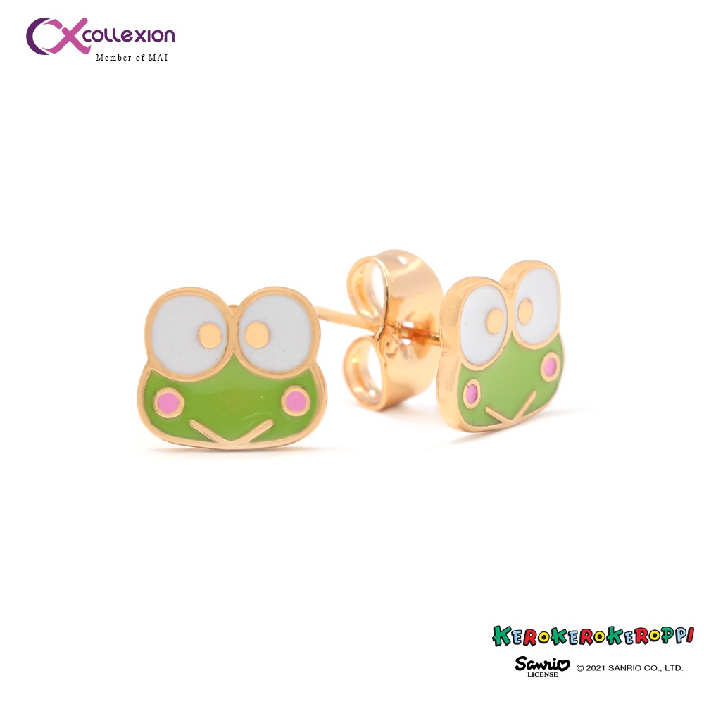 Collexion Kero Kero Keroppi Ear Stud Anting Anak Lapis Emas Gold Plated 0851220048